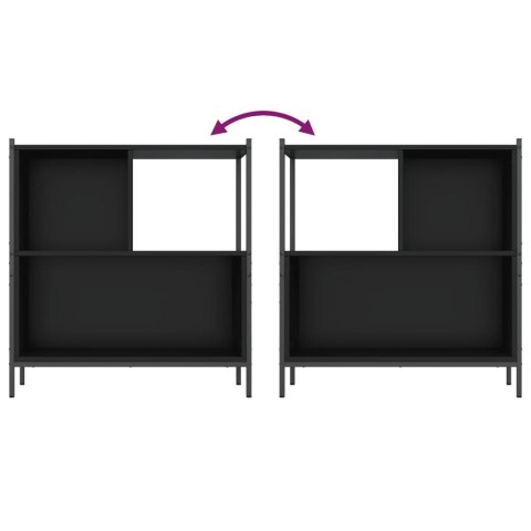 VidaXL Regał, czarny, 72x28x77,5 cm, materiał drewnopochodny