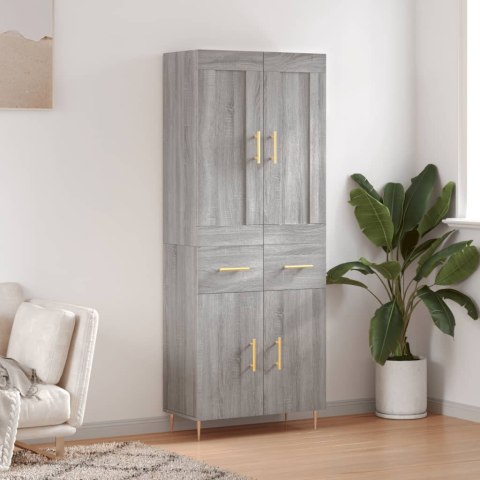 VidaXL Witrynka szary dąb sonoma 69,5x34x180cm materiał drewnopochodny