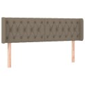 VidaXL Zagłówek do łóżka z LED, taupe, 147x16x78/88 cm, tkanina