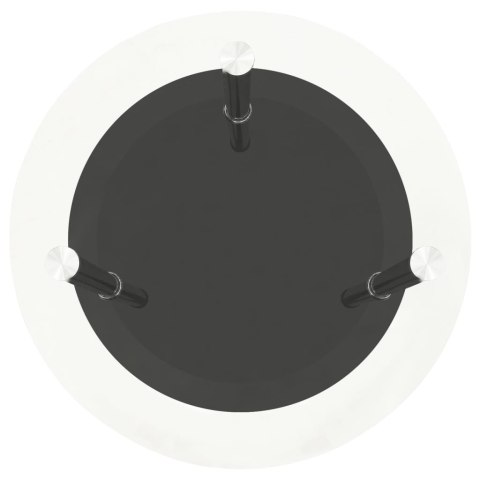 2-POZIOMOWY STOLIK 38CM PRZEZROCZYSTE/CZARNE SZKŁO HARTOWANE