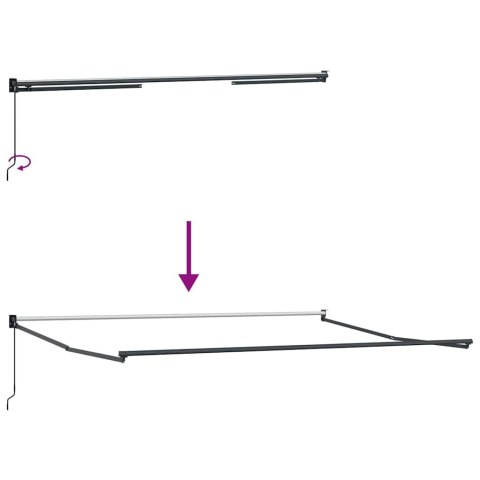 MARKIZA ZWIJANA ŻÓŁTY I POMARAŃCZOWY 400 × 350CM TKANINA