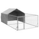ZEWNĘTRZNA BUDA DLA PSA Z WYBIEGIEM 5X2X1,5 M STAL OCYNKOWANA