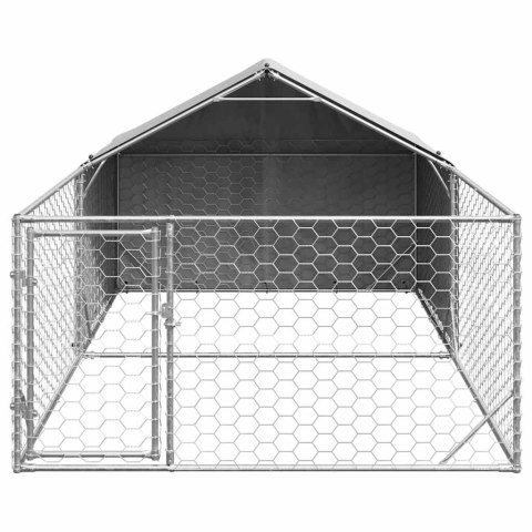 ZEWNĘTRZNA BUDA DLA PSA Z WYBIEGIEM 5X2X1,5 M STAL OCYNKOWANA