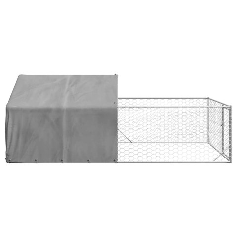 ZEWNĘTRZNA BUDA DLA PSA Z WYBIEGIEM 5X2X1,5 M STAL OCYNKOWANA