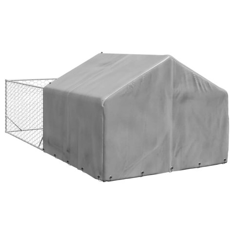 ZEWNĘTRZNA BUDA DLA PSA Z WYBIEGIEM 5X2X1,5 M STAL OCYNKOWANA