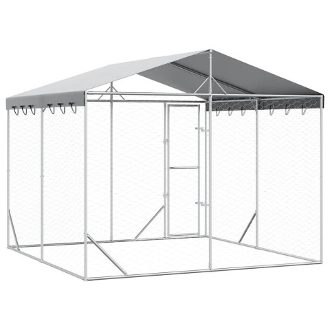 KOJEC DLA PSA Z DACHEM SREBRNY 3X3X2,5M STAL GALWANIZOWANA