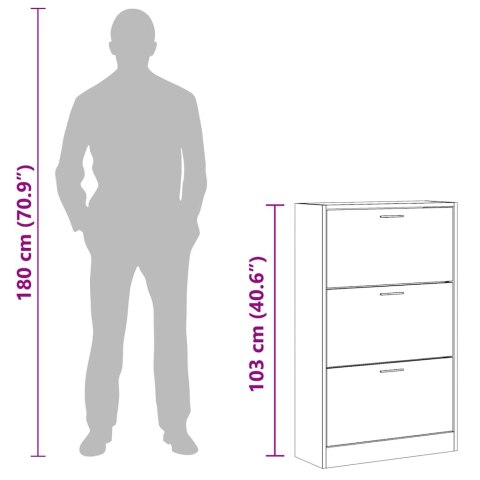 SZAFKA NA BUTY CZARNA 63X24X103CM