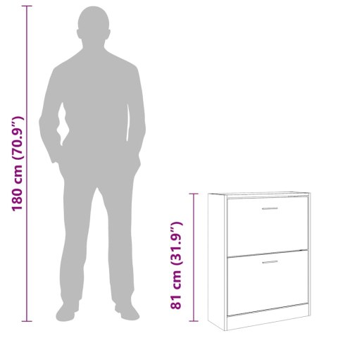 SZAFKA NA BUTY CZARNA 63X24X81CM