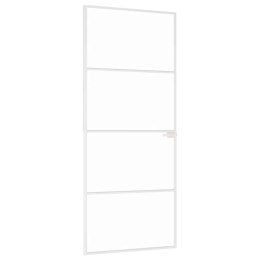 VidaXL Drzwi wewnętrzne, białe, 83x201,5 cm, szkło i aluminium