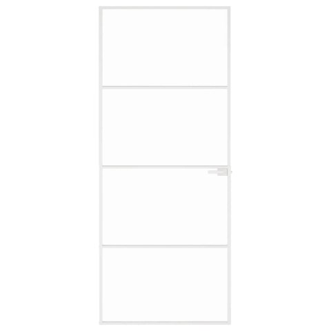 VidaXL Drzwi wewnętrzne, białe, 83x201,5 cm, szkło i aluminium
