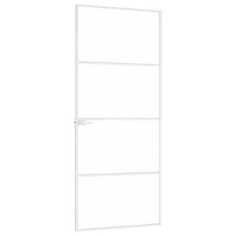 VidaXL Drzwi wewnętrzne, białe, 83x201,5 cm, szkło i aluminium