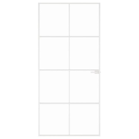 VidaXL Drzwi wewnętrzne, białe, 93x201,5 cm, szkło i aluminium
