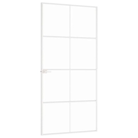 VidaXL Drzwi wewnętrzne, białe, 93x201,5 cm, szkło i aluminium