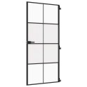 VidaXL Drzwi wewnętrzne, czarne, 93x201,5 cm, szkło i aluminium