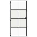 VidaXL Drzwi wewnętrzne, czarne, 93x201,5 cm, szkło i aluminium