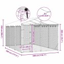 VidaXL Kojec dla psa, z dachem, srebrny, 3x4,5x2,5 m, stal