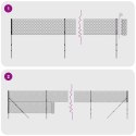 VidaXL Ogrodzenie z siatki, z kotwami, antracytowe, 2,2x25 m