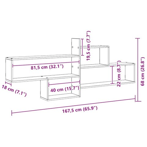 PÓŁKA ŚCIENNA DĄB ARTISIAN 167,5X18X68CM