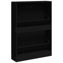 VidaXL Szafka na buty, czarna, 59x17x81 cm, materiał drewnopochodny