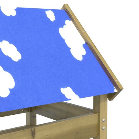 VidaXL Wieża zabaw Brązowy 85 x 52,5 x 239 cm Drewno impregnowane lite