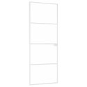 VidaXL Drzwi wewnętrzne, białe, 76x201,5 cm, szkło i aluminium