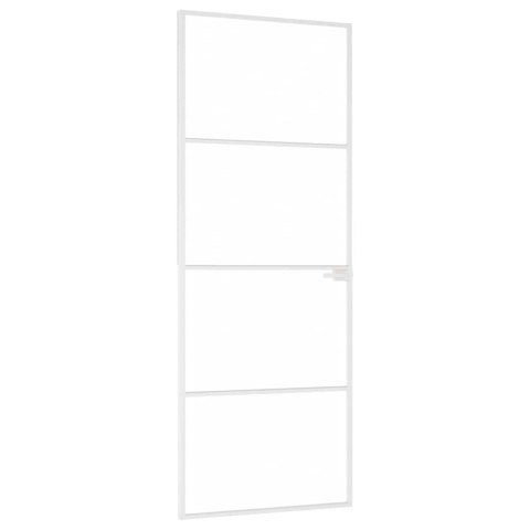 VidaXL Drzwi wewnętrzne, białe, 76x201,5 cm, szkło i aluminium