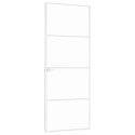 VidaXL Drzwi wewnętrzne, białe, 76x201,5 cm, szkło i aluminium