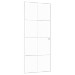 VidaXL Drzwi wewnętrzne, białe, 83x201,5 cm, szkło i aluminium