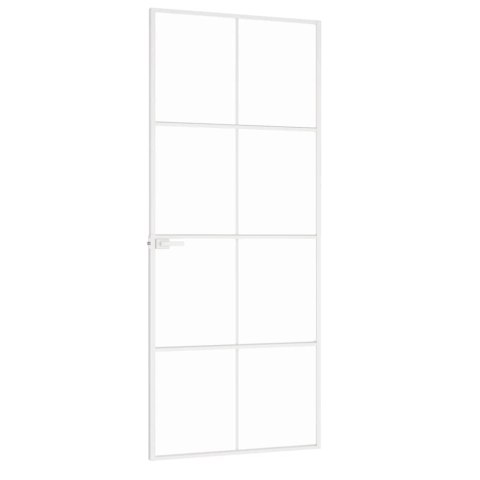 VidaXL Drzwi wewnętrzne, białe, 83x201,5 cm, szkło i aluminium