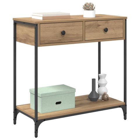 VidaXL Konsola z szufladą Dąb rzemieślniczy 75 x 34,5 x 75 cm