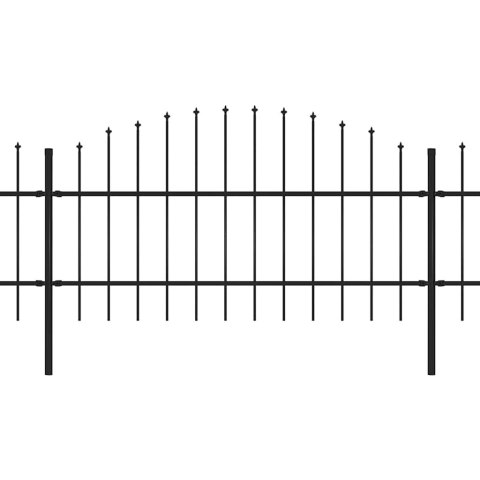 VidaXL Ogrodzenie ogrodowe z włócznią, stalowe, 1781,5 x 100 cm, czarne