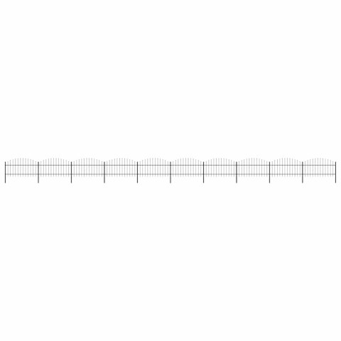 VidaXL Ogrodzenie ogrodowe z włócznią, stalowe, 1781,5 x 125 cm, czarne