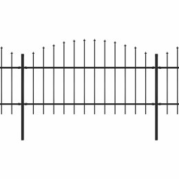 VidaXL Ogrodzenie ogrodowe z włócznią, stalowe, 1781,5 x 125 cm, czarne