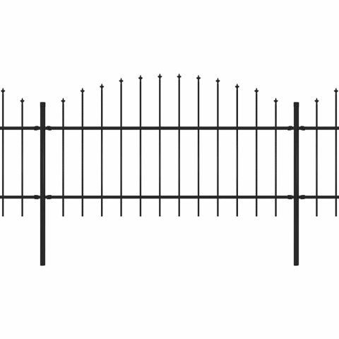 VidaXL Ogrodzenie ogrodowe z włócznią, stalowe, 1781,5 x 125 cm, czarne