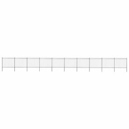 VidaXL Ogrodzenie ogrodowe z włócznią, stalowe, 1781,5 x 150 cm, czarne