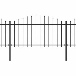VidaXL Ogrodzenie ogrodowe z włócznią, stalowe, 1781,5 x 150 cm, czarne