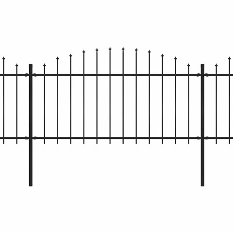 VidaXL Ogrodzenie ogrodowe z włócznią, stalowe, 1781,5 x 150 cm, czarne