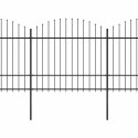 VidaXL Ogrodzenie ogrodowe z włócznią, stalowe, 1781,5 x 175 cm, czarne