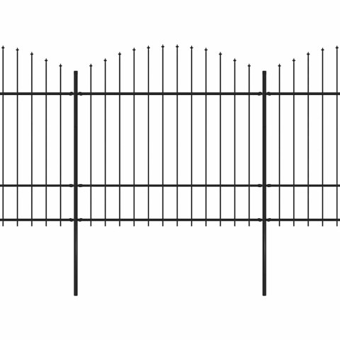 VidaXL Ogrodzenie ogrodowe z włócznią, stalowe, 1781,5 x 175 cm, czarne