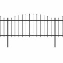 VidaXL Ogrodzenie ogrodowe z włócznią, stalowe, 1781,5 x 75 cm, czarne