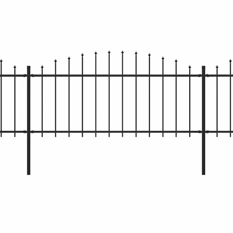 VidaXL Ogrodzenie ogrodowe z włócznią, stalowe, 1781,5 x 75 cm, czarne