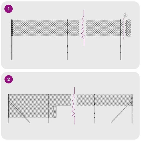 VidaXL Ogrodzenie z siatki, z kotwami, zielone, 1,6x25 m