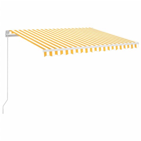 RĘCZNIE ZWIJANA MARKIZA Z LED 350X250CM ŻÓŁTO-BIAŁA