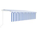 VidaXL Automatycznie zwijana markiza z zasłoną, 5x3 m, niebiesko-biała
