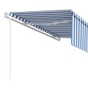 VidaXL Automatycznie zwijana markiza z zasłoną, 5x3 m, niebiesko-biała