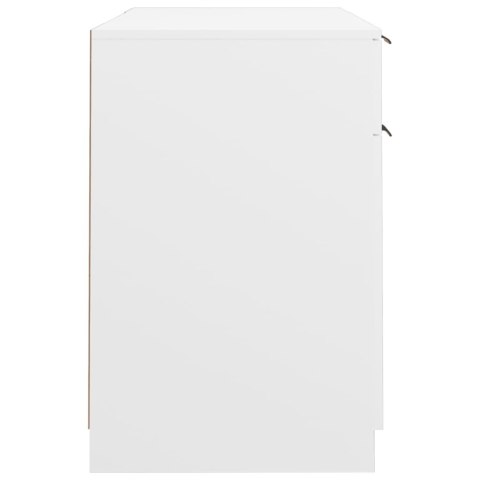 VidaXL Biurko z szafką boczną, białe, materiał drewnopochodny