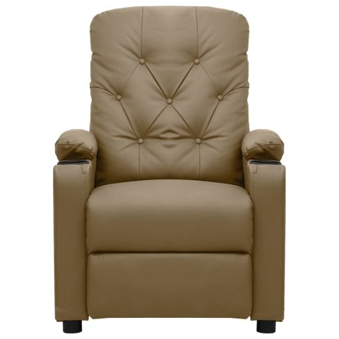 VidaXL Elektryczny fotel masujący, cappuccino, sztuczna skóra