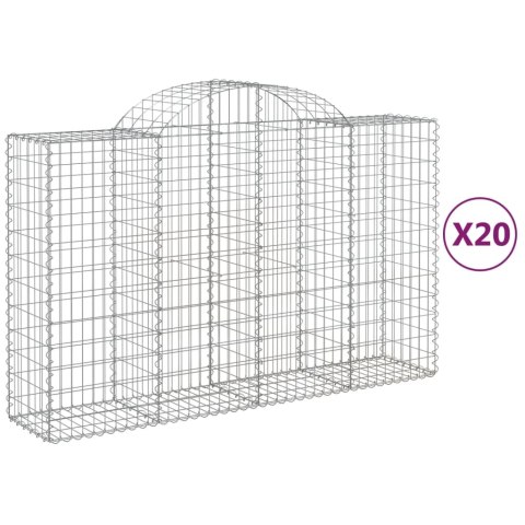 KOSZE GABIONOWE 20 SZT 200X50X120/140CM GALWANIZOWANE ŻELAZO