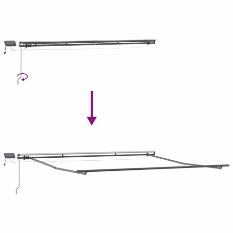 RAMA MARKIZY ZE LED LIGHTS ANTRACYT 500 × 350CM ALUMINIUM