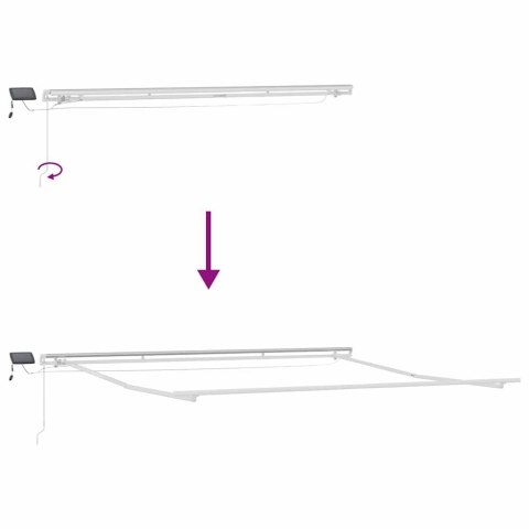 RAMA MARKIZY ZE LED LIGHTS BIAŁY 400 × 350CM ALUMINIUM